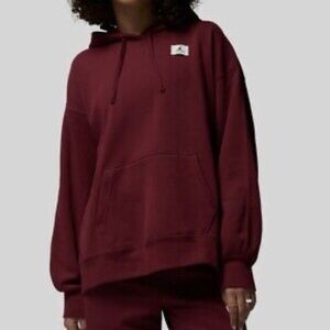 Jordan Oversized Fleece Hoodie in Maroon